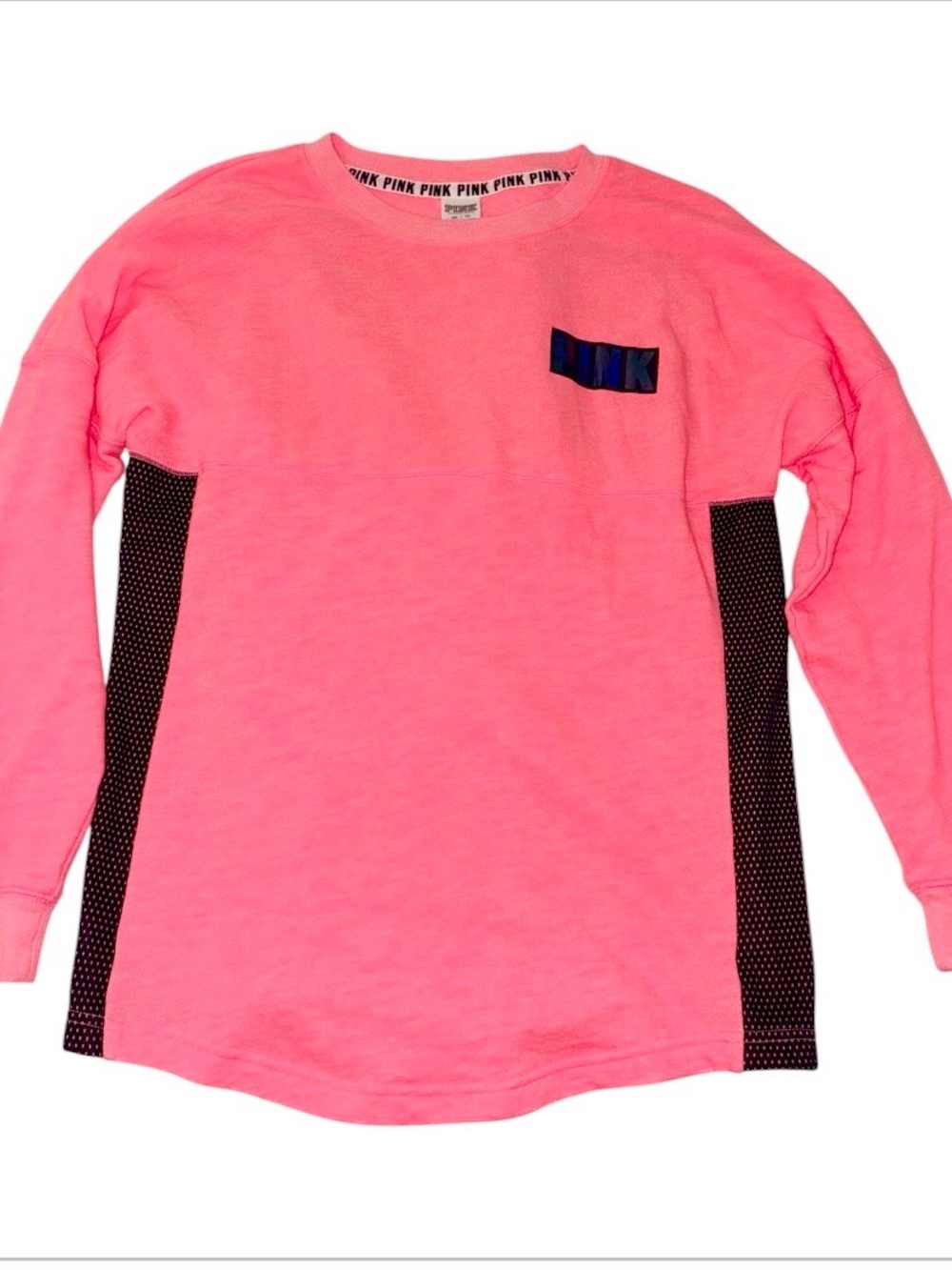 PINK Victoria's Secret women’s Long Sleeve Neon Pink Pullover Top XS